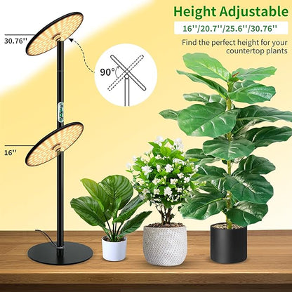 chiphy Desk Grow Lights for Indoor Plants, Full Spectrum LED Plant Light, 40W Aluminum Tabletop