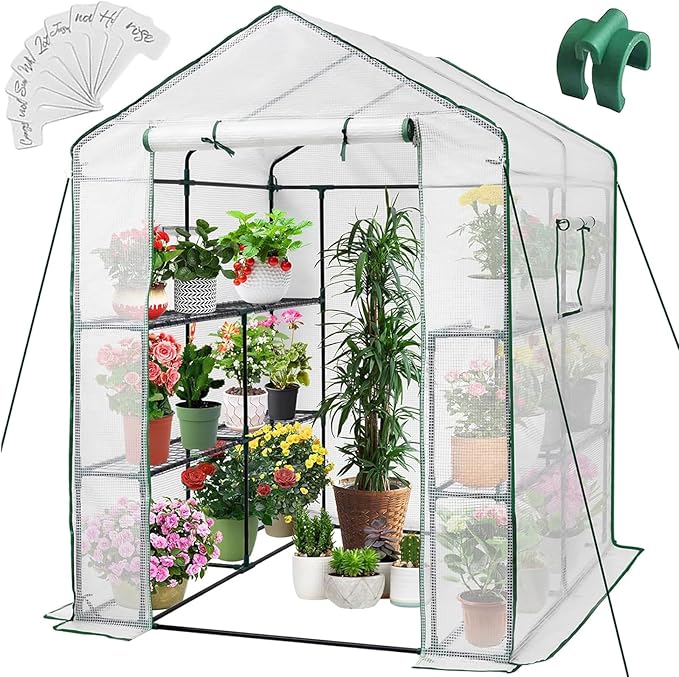 Greengro Greenhouse, 57 x 57 x 76'' Greenhouses for Outdoors, Portable Greenhouse Kit with Mesh