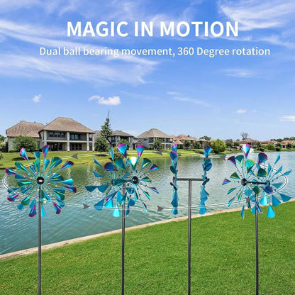 DECOROCA Kinetic Wind Spinners Outdoor - Large Metal Wind Sculptures & Spinners for Yard Patio Lawn