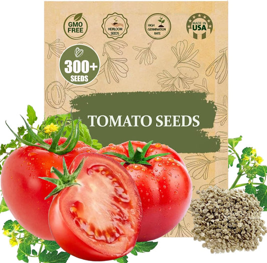 Premium Big Tomato Seeds – 300 Heirloom Non-GMO Seeds for Planting - Juicy, Large Red Tomatoes