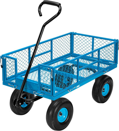 VIVOHOME Heavy Duty 880 Lbs Capacity Mesh Steel Garden Cart Folding Utility Wagon with Removable