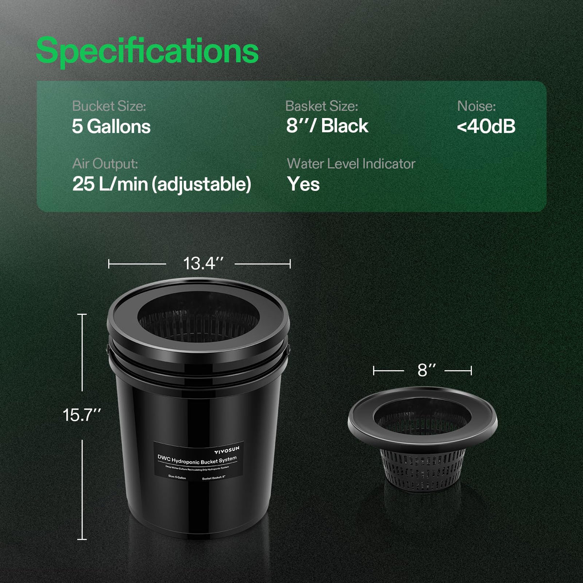 VIVOSUN DWC Hydroponics Grow System with Top Drip Kit 4 Buckets