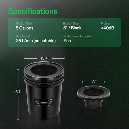 VIVOSUN DWC Hydroponics Grow System with Top Drip Kit 4 Buckets