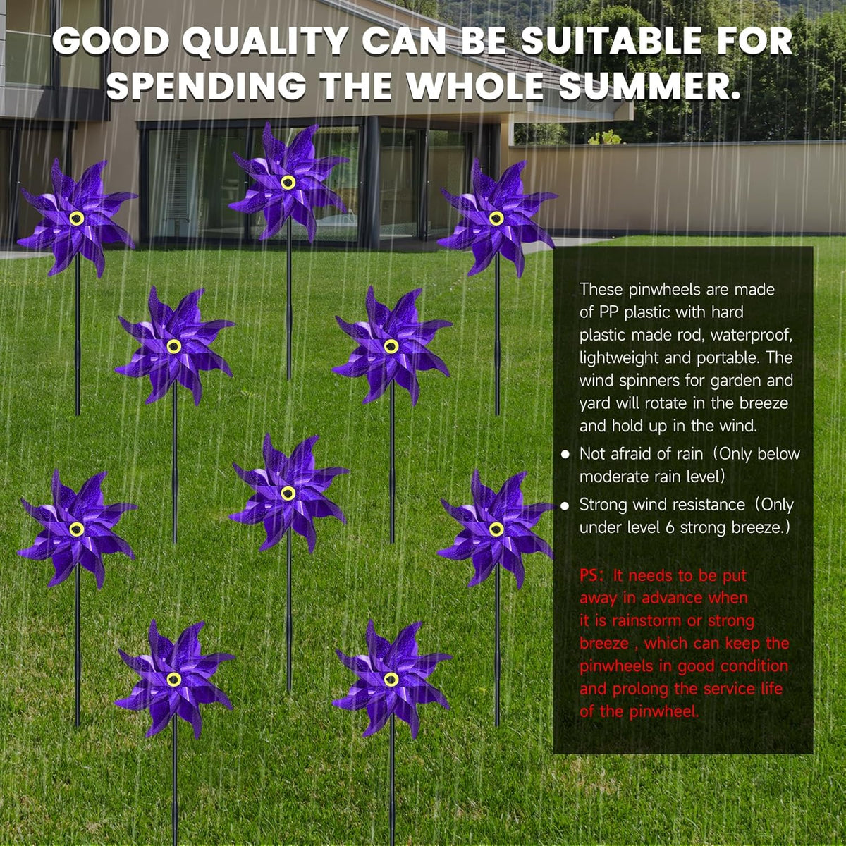 10 PCS Reflective Pinwheels for Yard and Garden Bird Devices Pre-Installed Sparkly Wind Spinner