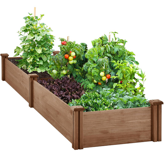 Yaheetech Raised Garden Bed Planter Box for Vegetables Growing, Dark Brown