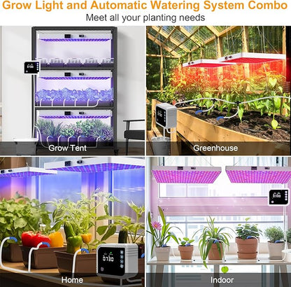 LED Grow Light with Automatic Watering System for Indoor Plants, Full Spectrum Plant Light with