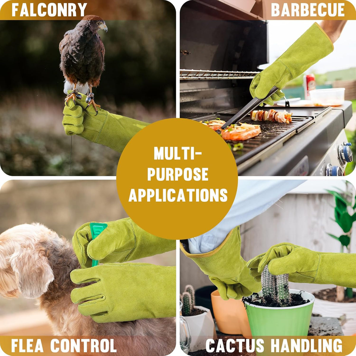 HANDLANDY Animal Handling Gloves, Bite Proof Cat Gloves, Ideal for Rose Pruning, Gardening
