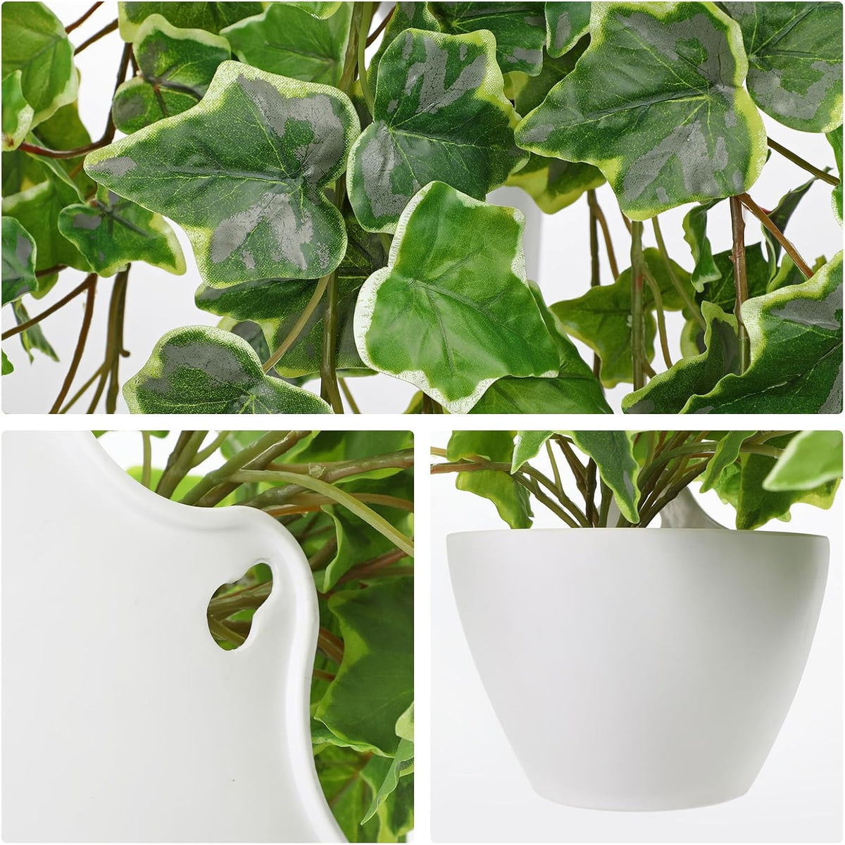 Hollyone Artificial Hanging Plants Wall Potted 47.2" Fake Ivy Vine Faux Ivy Leaves Hanging Greenery