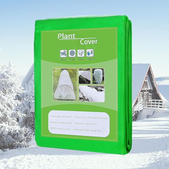 Alphatool 2.0oz/yd² Plant Covers Freeze Protection - 10 x 12 ft Easy of Use Green Winter Plant