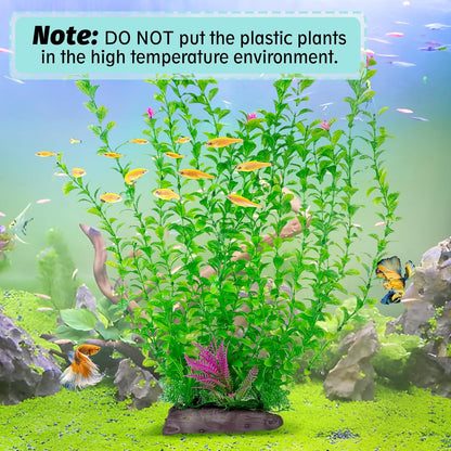 Hamiledyi Aquarium Plastic Plants Aquarium Decor Artificial Fish Tank Plants,Tall Fish Tank