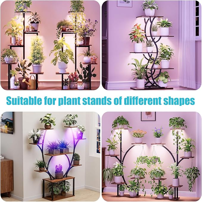 7.8'' LED Grow Light Strips, Grow Lamps for Indoor Plants Full Spectrum, Plant Light with 4/8/12H