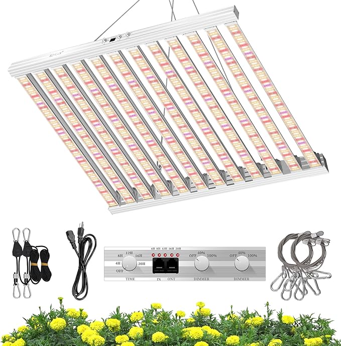 SZHLUX 840 Watt LED Grow Light Daisy Chain Dimmable Full Spectrum Grow Lights for Indoor Plants