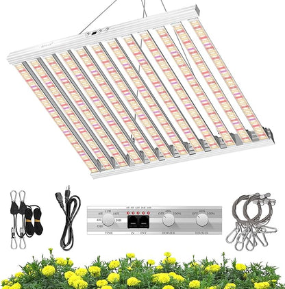 SZHLUX 840 Watt LED Grow Light Daisy Chain Dimmable Full Spectrum Grow Lights for Indoor Plants