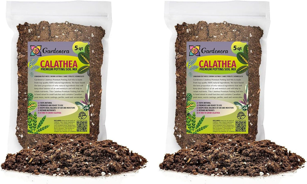 Gardenera Calathea Plant Potting Soil - All-Natural Blend for Thriving Calathea Plants - Boosts