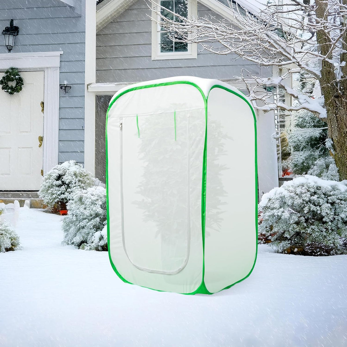 28 x 28 x 48 Inch Pop Up Winter Frost Plant Cover, Gardening Plants Freeze Protection Tent, Warm
