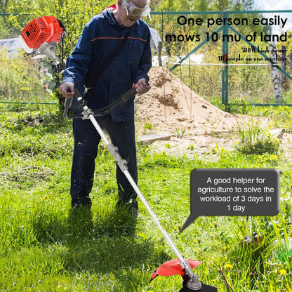Gas Weed Wacker Cordless 2 in 1 String Trimmer, 52cc 2 Cycle Weed Eater with Anti-Slip Handle Brush