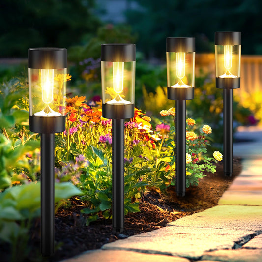 Eyrosa Solar Lights Outdoor, 12 Pack Waterproof Solar Landscape Lighting for Pathway Garden Yard