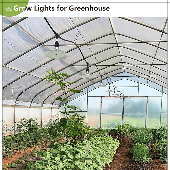 Espird Outdoor LED Grow Light with Timer, 12-Light Full Spectrum Grow Light Strip, Waterproof Plant