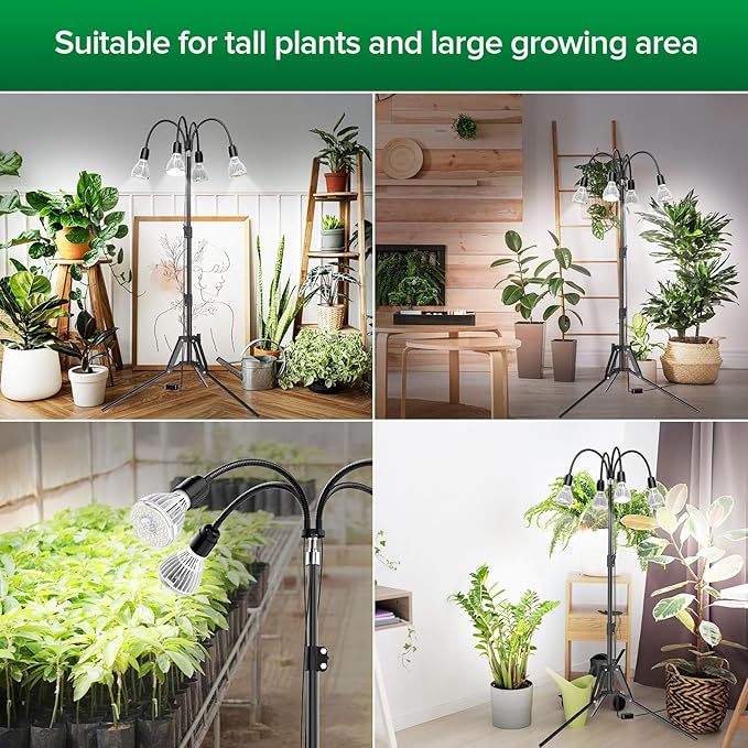 SANSI Grow Lights for Indoor Plants, 128W Full Spectrum Plant Lights for Indoor Growing, 35-64