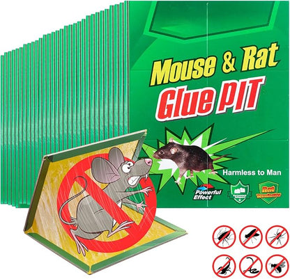 Qualirey 30 Pcs Large Sticky Traps for Mice and Rats Mouse Traps Glue with Enhanced Stickiness