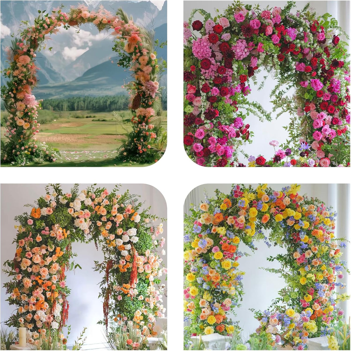 Adorox 7.8ft Garden Arch Trellis for Climbing Plants, Metal Arch Frame, Pumpkin Archway Outdoor