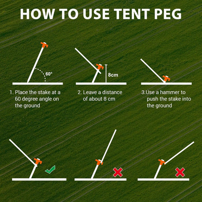 Eurmax USA Galvanized Non-Rust Camping Family Tent Pop Up Tent Stakes Ice Tools Heavy Duty