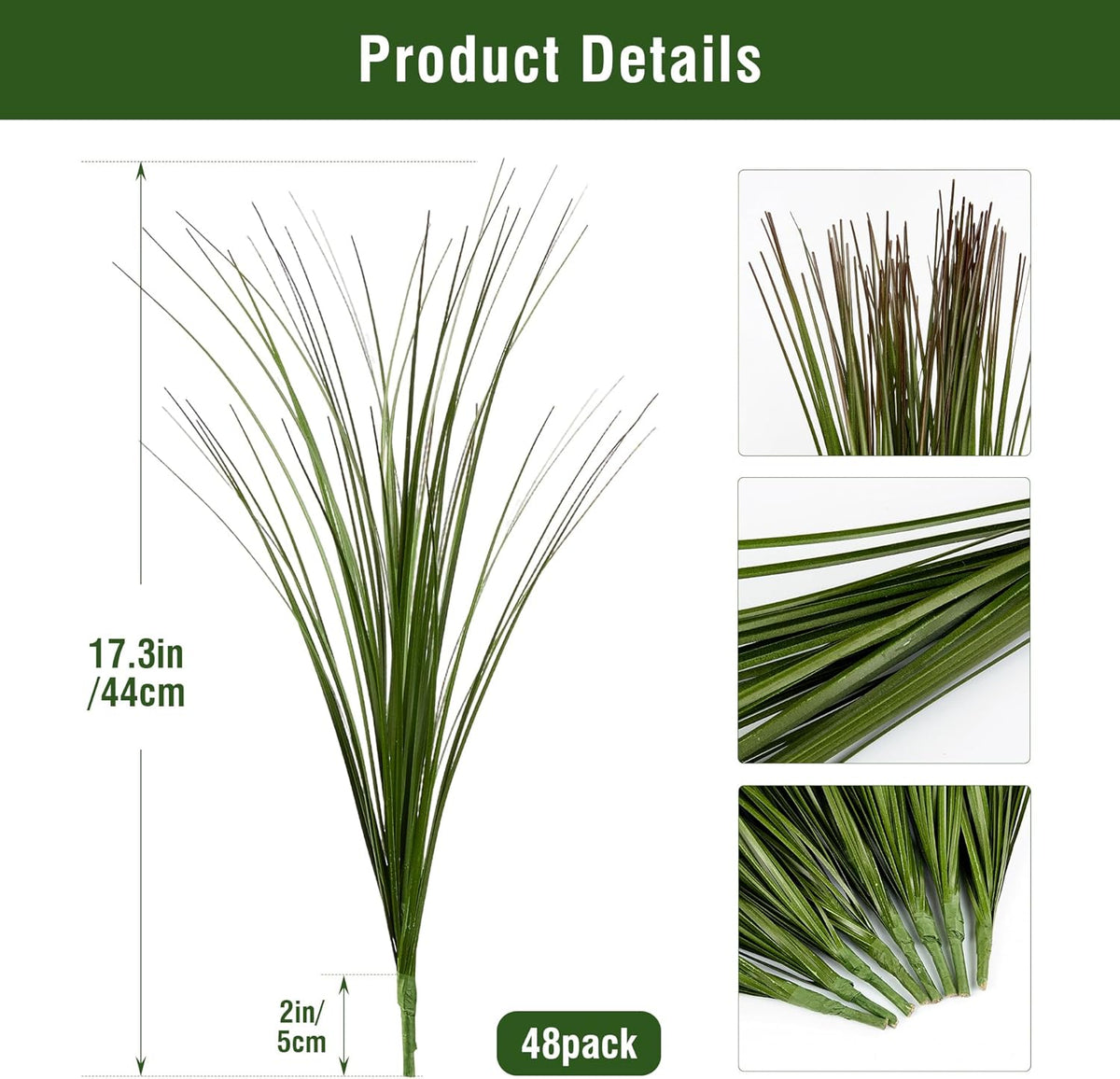48PCS 17.3" Fake Plants Artificial Wheat Grass Greenery Plastic Plants Fake Grass Artificial Plants