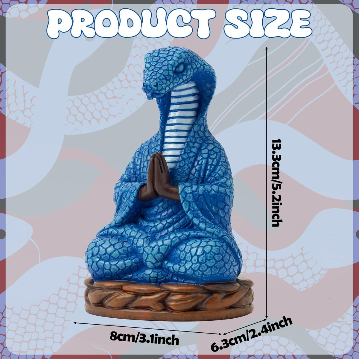 Meditation Snake Resin Statue - Zen Snake Figurine Statue for Snakes Lover Gifts Mediation Yoga