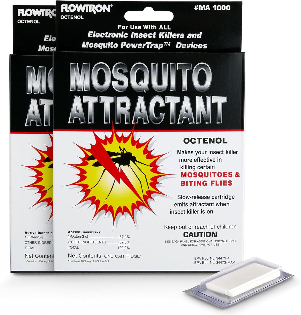 Flowtron MA-1000 Octenol Mosquito Attractant Cartridge, Compatible with BK-15, BK-40, BK-80