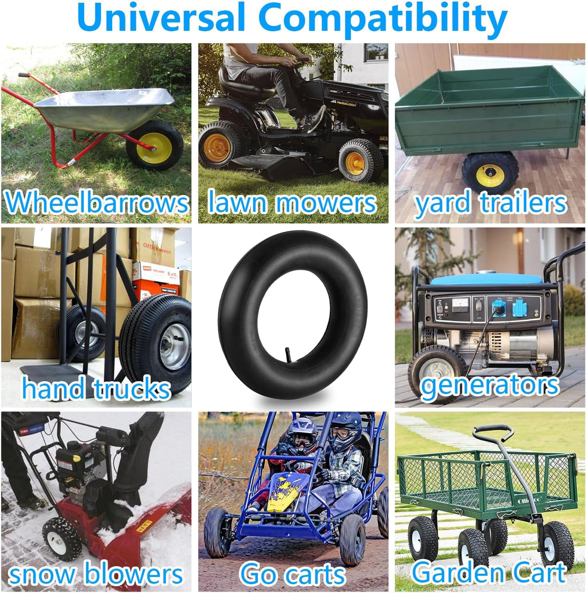 4.80/4.00-8" 4.80 x 4.00-8 Inner Tubes (2 Pack) with TR-13 Straight Valve Stem,for Wheelbarrows