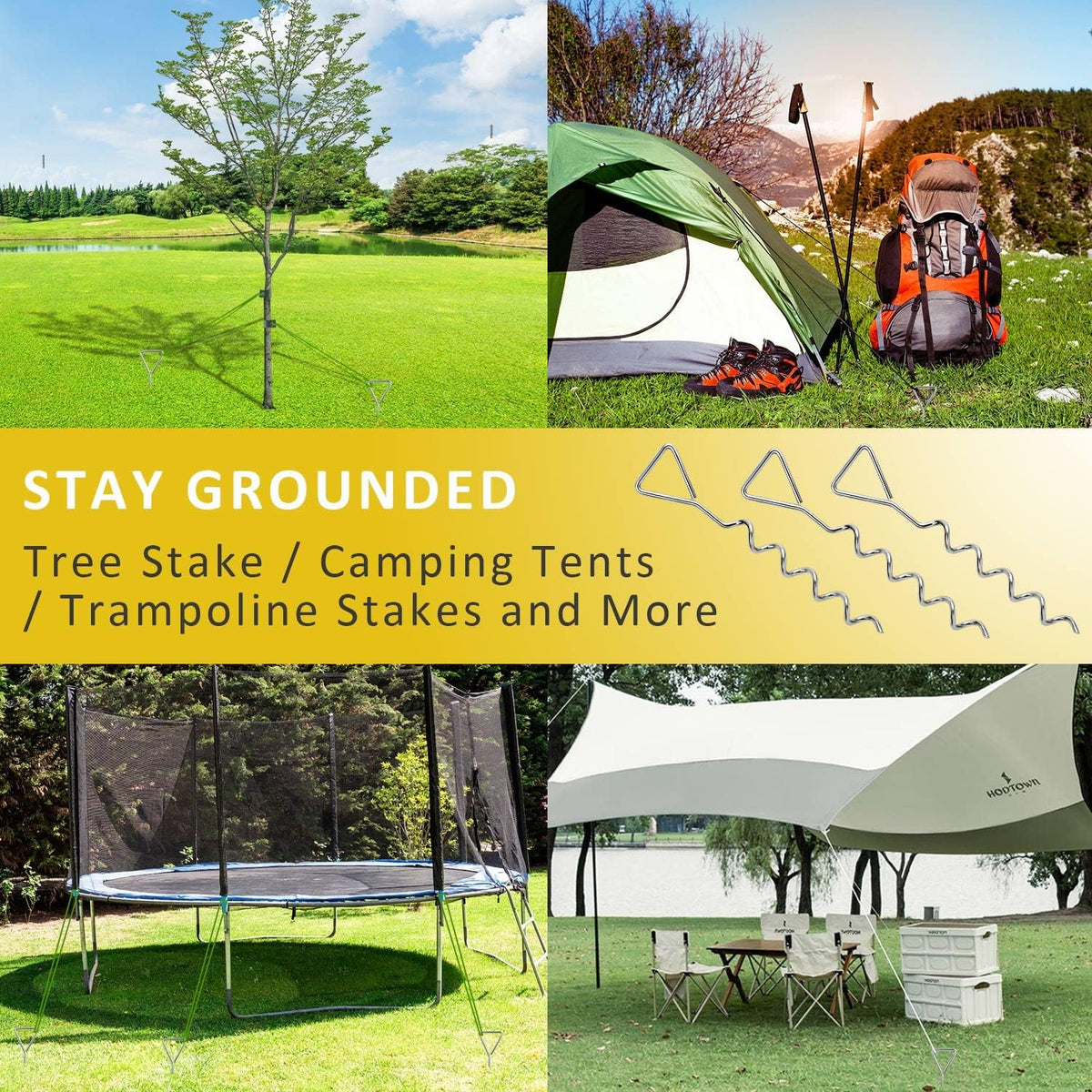 Tree Stake Kit, Heavy Duty Spiral Tree Stakes for Leaning Trees, Straightening Solution for Young