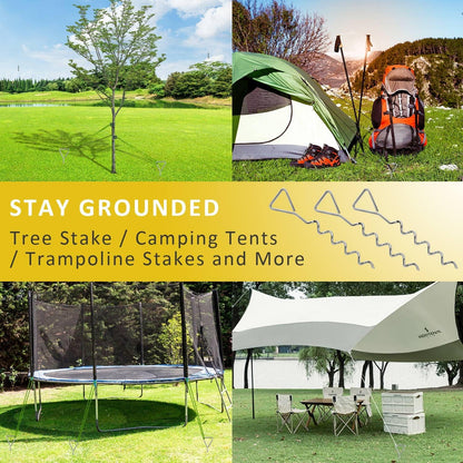 Tree Stake Kit, Heavy Duty Spiral Tree Stakes for Leaning Trees, Straightening Solution for Young
