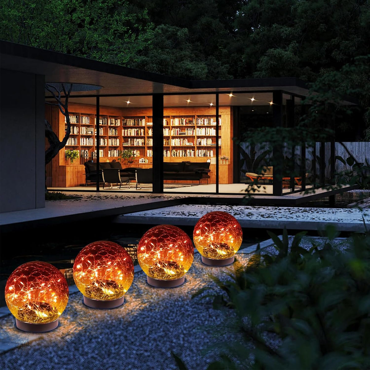 Solar Globe Lights Outdoor Waterproof-Solar Balls-Solar Garden Lights-Orbs for Outside 2 Pack