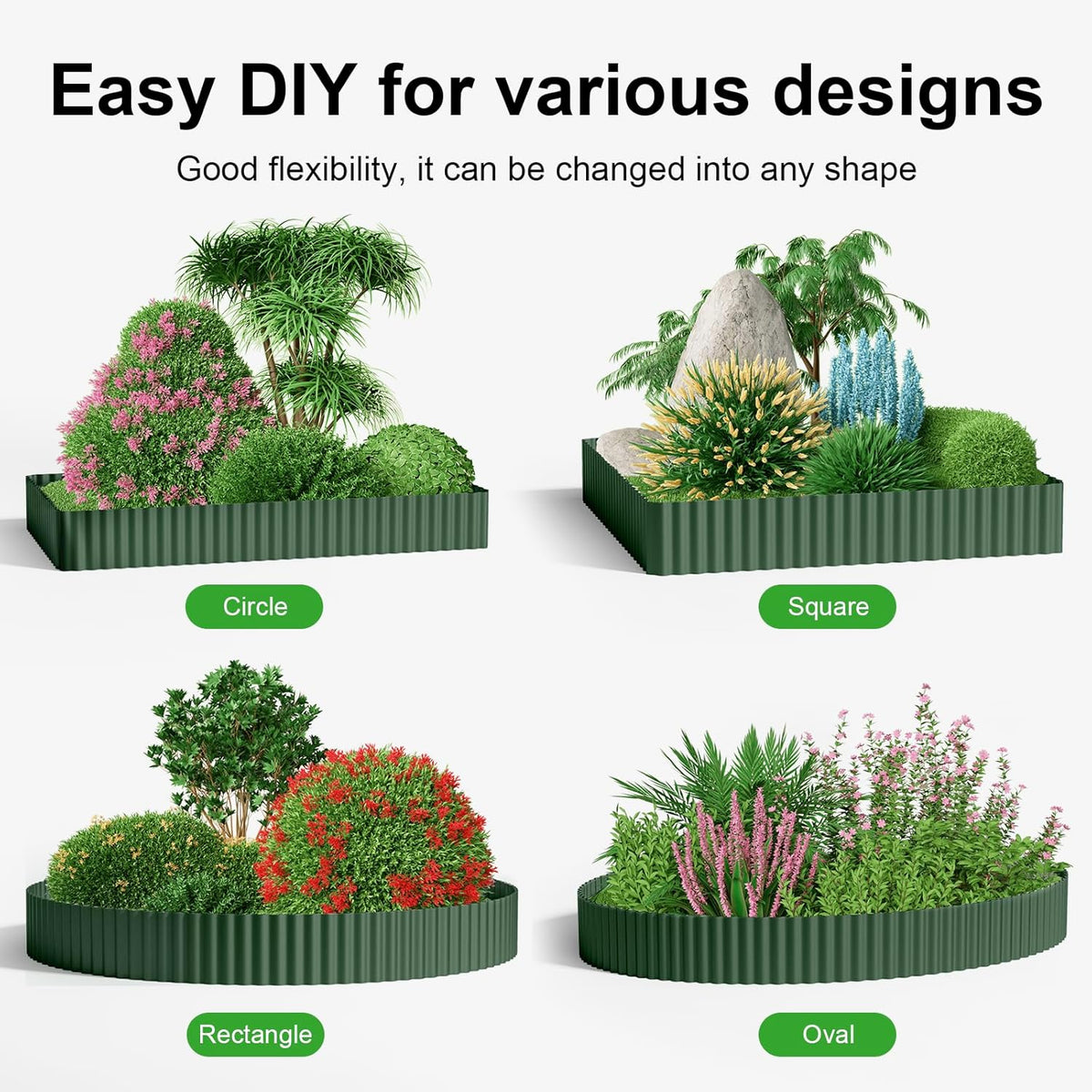 Land Guard Corrugated Metal Garden Edging, 12"×50Ft Steel Landscape Edging, Corrugated Metal Yard