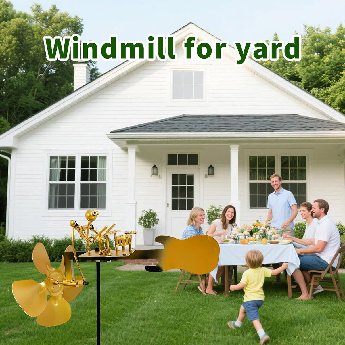 Handmade Metal Drummer Windmill, Rock Art Sculptures, Wind-Powered Kinetic Figurines, Wind Spinners