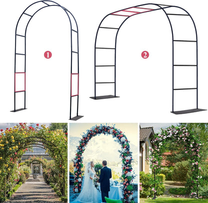 Thickened Tube Garden Arch Trellis - 4.6ft Wide x 7.9ft High or 7.6ft Wide x 6.4ft High - Garden