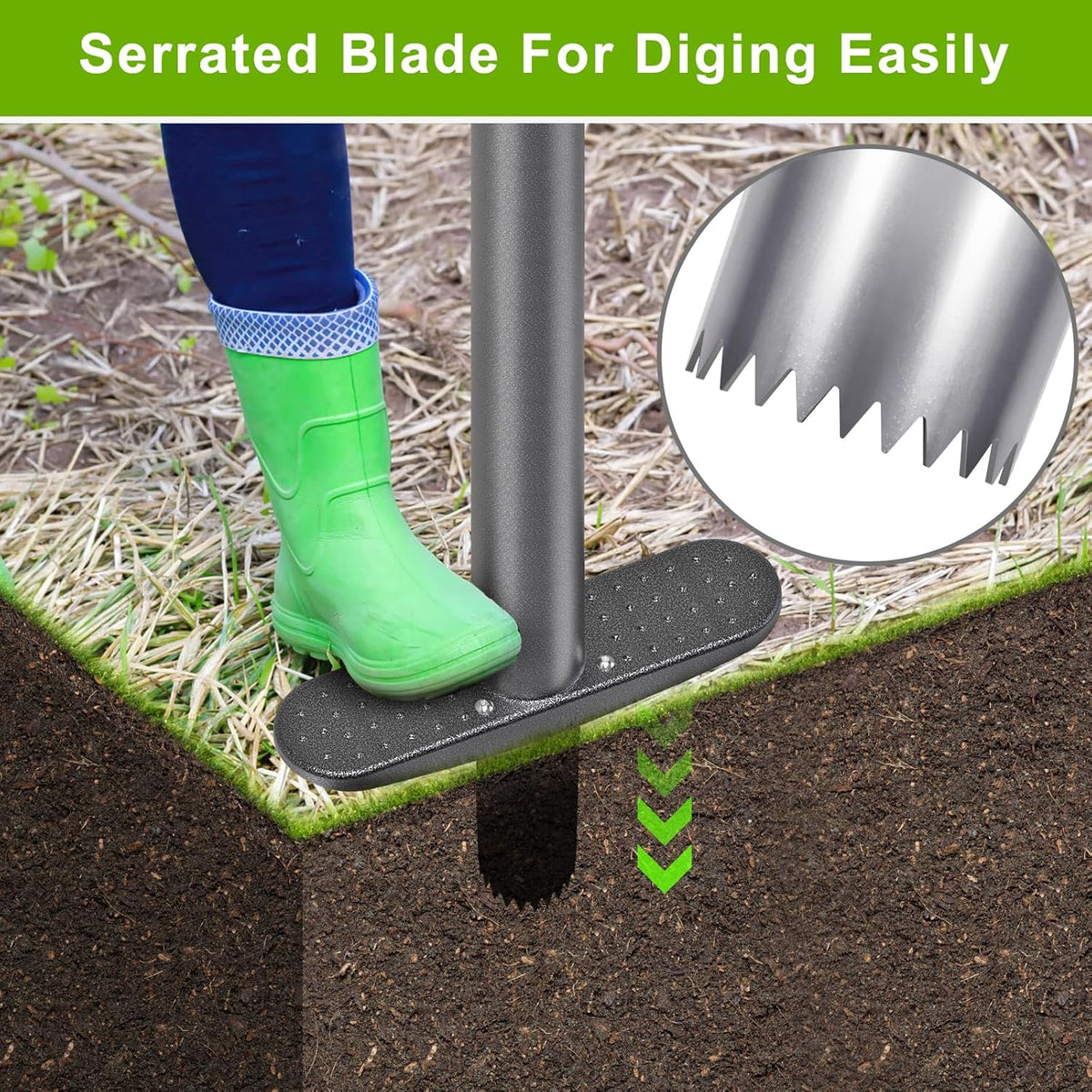 Dolibest Sod Plugger, Bulb Planter Tool with Soft Rubber Grip, Grass Plugger Tool with Stainless
