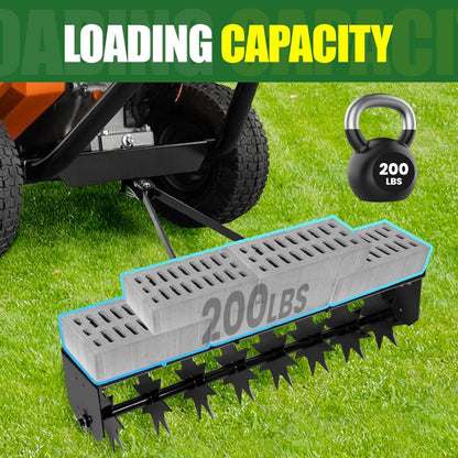 35-Inch Spike Tow Behind Aerator for Lawn Tractor, Pull Behind Aerator for Riding Mower with Steel