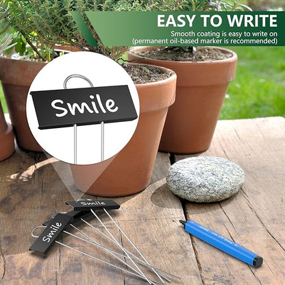 STARTOSTAR 50-Pack Metal Plant Labels Weatherproof Garden Markers,Height 10.6'', Label Area 3.5''X