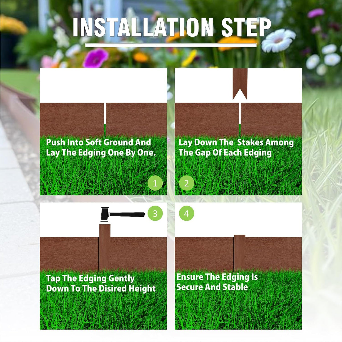 20ft. 6-Pack Cor-Ten Steel Landscape Edging - 40" L x 6" H Metal Edging for Landscaping with 6