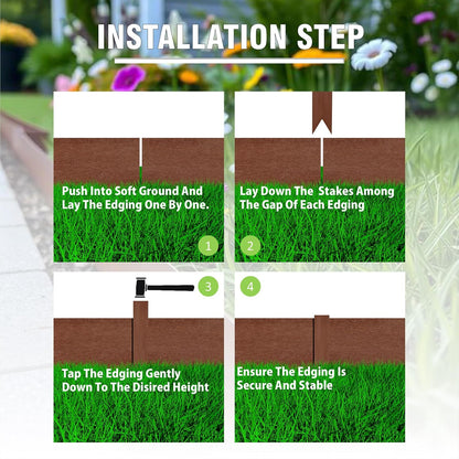 20ft. 6-Pack Cor-Ten Steel Landscape Edging - 40" L x 6" H Metal Edging for Landscaping with 6