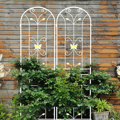 2 Pack Metal Garden Trellis 86.7" Black Fence Rustproof Garden Trellis for Climbing Plants Support