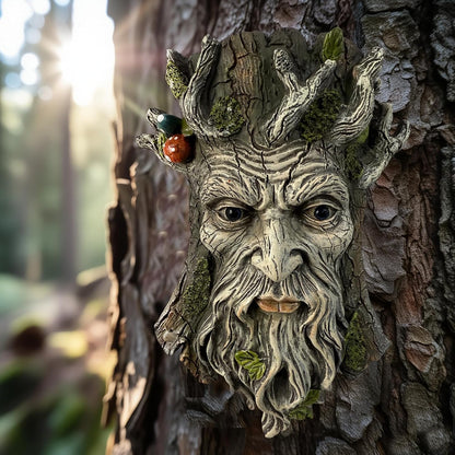 Blue Eye Mushroom Tree Face Sculpture, Funny Blue Eye Mushroom Old Man Tree Hugger Statue, Indoor &