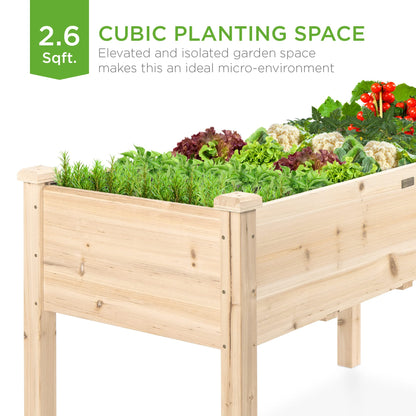 Best Choice Products 34x18x30in Raised Garden Bed, Elevated Wood Planter Box Stand for Kids