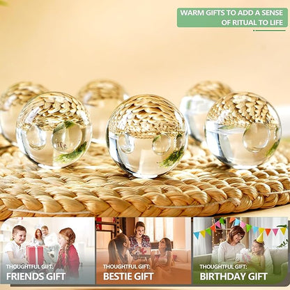 8pcs Clear Crystal Glass Balls 40mm Transparent Quartz Decorative Spheres for Home Table Decor