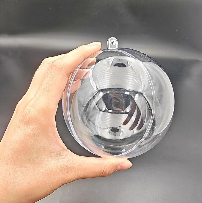 Acrylic Hollow Ball, Clear Plastic Fillable Ornaments Ball, DIY Clear Plastic Balls for New Years