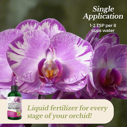 Professional Liquid Indoor Orchid Fertilizer | 3-1-2 Concentrate for Plants and Flowers |