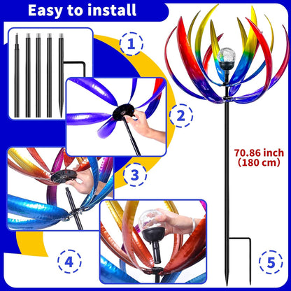 Wind Spinners Outdoor for Yard and Garden - Wind Sculptures & Spinners,70 Inch Wind Spinner with