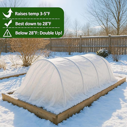 Gardzen 1.5 oz Plant Covers Freeze Protection, Reusable 10ft x 50ft Floating Row Covers, Thicker