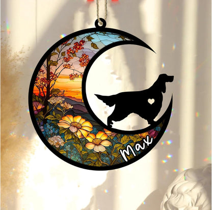 Personalized Dog Memorial, Custom Name Gordon Setter Dog Christmas Ornament with Name, Custom